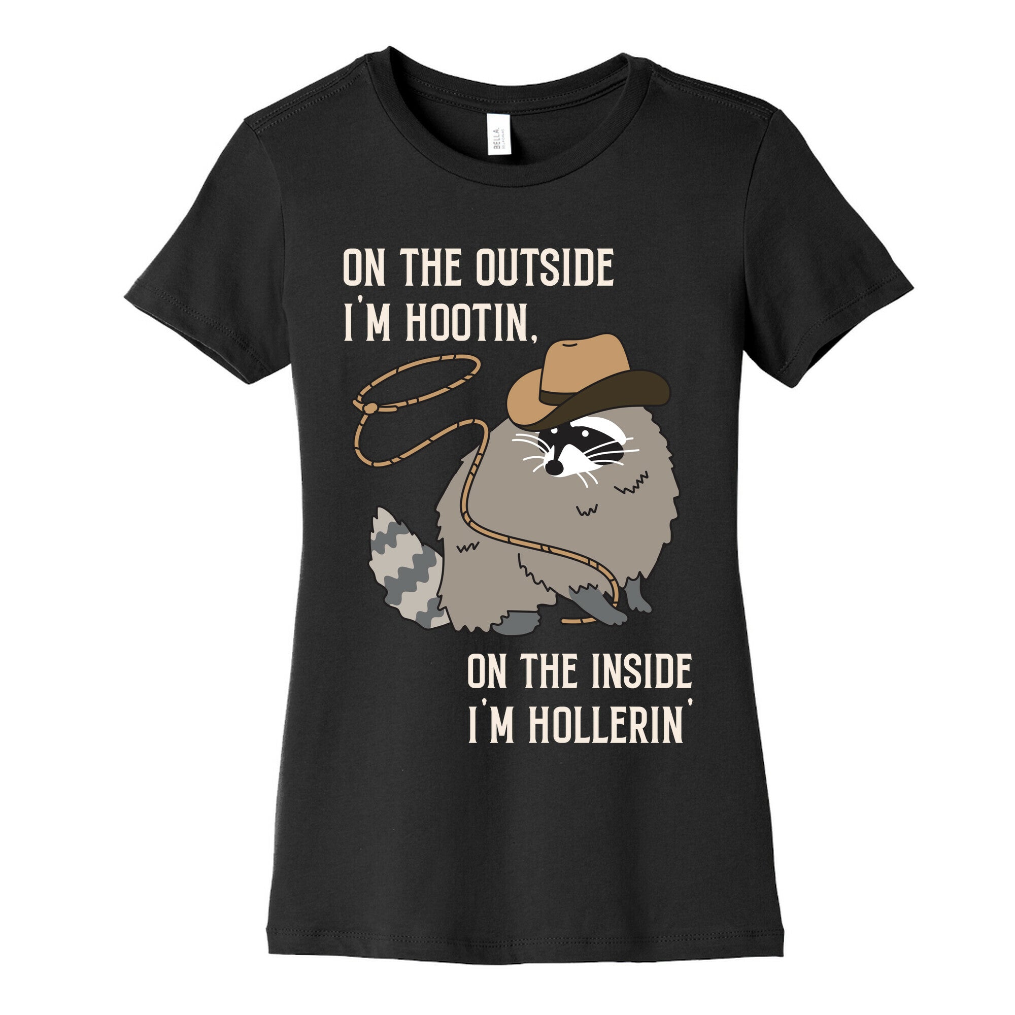 On The Outside I'm Hootin, On The Inside I'm Hollerin' Women's Cotton Tee